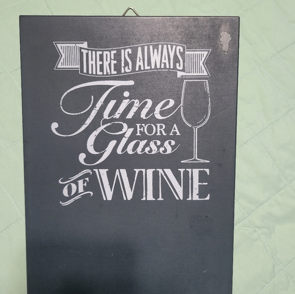 THERE'S ALWAYS TIME FOR WINE cork basket mail basket keys Wall Basket and Sign - Picture 10 of 12